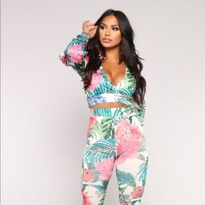 Lovin Paradise Two Piece High Waisted Pant Set